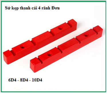 Thanh đỡ Busbar 4 rãnh đơn 8mm TD10D4 (Màu Đỏ)